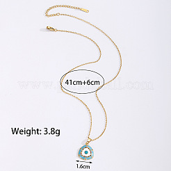 Brass Micro Pave Colorful Cubic Zirconia Enamel Evil Eye Triangle Pendant 304 Stainless Steel Cable Chain Necklaces for Women&nbsp;WG15CC8-01