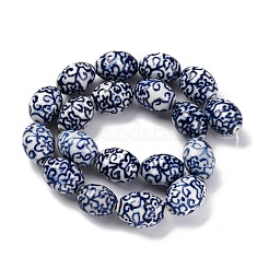 Handmade Blue and White Porcelain Beads&nbsp;PORC-I027-16D