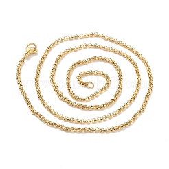 PVD Vacuum Plating 304 Stainless Steel Rolo Chain Necklaces&nbsp;X-NJEW-I248-11C-G