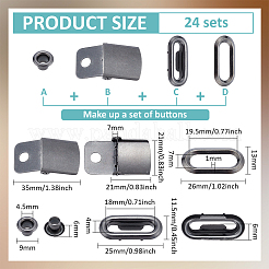 24Sets Brass Baseball Hat Cap Buckle Strap Clasp Clip Kit&nbsp;FIND-BC0014-12B