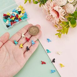 48Pcs 6 Colors Spray Painted Alloy Beads&nbsp;FIND-PH0021-53