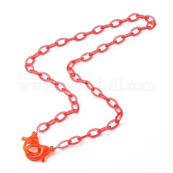 Personalized ABS Plastic Cable Chain Necklaces&nbsp;NJEW-JN03476