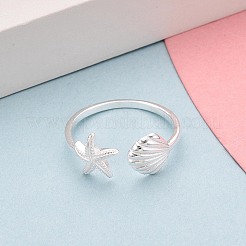925 Sterling Silver Open Cuff Rings for Women&nbsp;STER-N016-139S