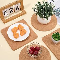 4Pcs 2 Styles Cork Coasters&nbsp;AJEW-CP0009-63