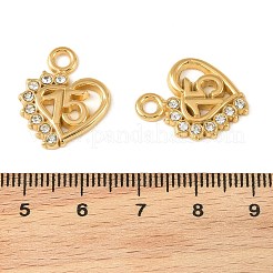 304 Stainless Steel Rhinestone Pendants&nbsp;STAS-L314-03G