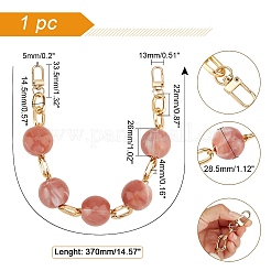 Acrylic Round Beads Bag Strap&nbsp;FIND-WH0071-22B