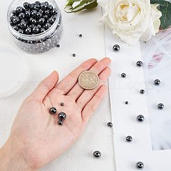 340Pcs 4 Style Non-Magnetic Synthetic Hematite Beads Strands&nbsp;G-NB0002-85
