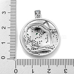 Brass Micro Pave Cubic Zirconia Pendants&nbsp;KK-K354-09B-P