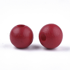 Painted Natural Wood Beads&nbsp;WOOD-S049-05F