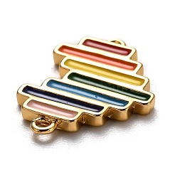 Brass Enamel Links Connectors&nbsp;KK-B028-21G
