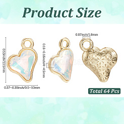 64Pcs Glass Charms&nbsp;FIND-SC0015-33A