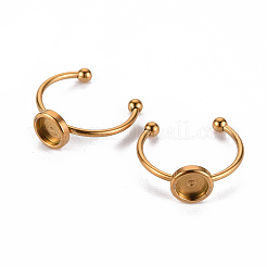 201 Stainless Steel Cuff Ring Findings&nbsp;STAS-S080-042B-G