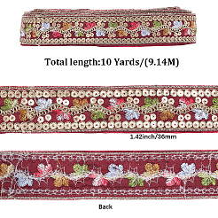 Polyester Embroidery Paillette Ribbon&nbsp;OCOR-WH20003-39D