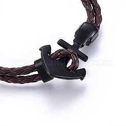 Braided Leather Cord Multi-strand Bracelets&nbsp;BJEW-F347-05A
