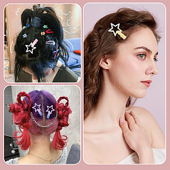 10Pcs 5 Colors Gradient Color Iron Alligator Hair Clips&nbsp;OHAR-TA0001-14