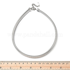 12MM 304 Stainless Steel Flat Snake Chain Necklaces for Women&nbsp;LS-NJEW-U049-01P
