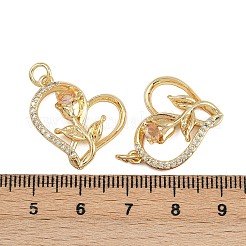 Brass Micro Pave Cubic Zirconia Pendants&nbsp;ZIRC-I367-08G