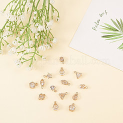 Alloy Cubic Zirconia Charms&nbsp;ZIRC-CJ0001-02LG