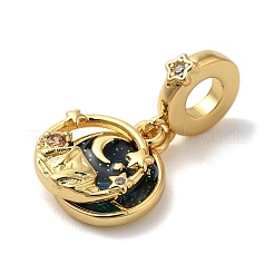 Brass Micro Pave Cubic Zirconia Pendants&nbsp;KK-K345-03G