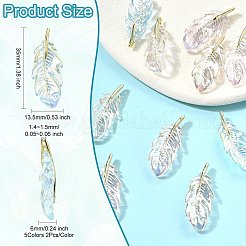 10Pcs 5 Colors UV Plating Transparent Acrylic Pendants&nbsp;MACR-CJ0002-34