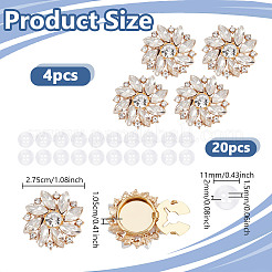 4Pcs Brass Cufflinks&nbsp;HJEW-NB00193