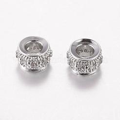 Brass Cubic Zirconia Beads&nbsp;ZIRC-F001-107P