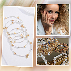 16Pcs 4 Colors Stainless Steel Satellite Chains Stretch Bracelet for Women&nbsp;BJEW-SP0001-17