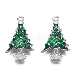 Alloy Christmas Tree Enamel Pendants For Christmas Day&nbsp;ENAM-R041-14