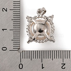 Rhodium Plated 925 Sterling Silver Micro Pave Clear Cubic Zirconia Pendants&nbsp;STER-C009-08P