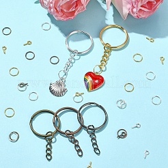Iron Split Key Rings & Open Jump Rings & Screw Eye Pin Peg Bails Kits&nbsp;DIY-YW0009-10