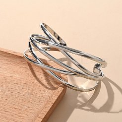 Electrophoresis Iron Cuff Bangles&nbsp;BJEW-M057-07P