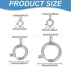 24Pcs 4 Styles 304 Stainless Steel Spring Ring Clasps&nbsp;STAS-GO0001-22