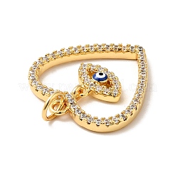Rack Plating Brass Micro Pave Clear Cubic Zirconia Pendants&nbsp;KK-H431-04G