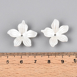 5-Petal ABS Plastic Imitation Pearl Acrylic Bead Caps&nbsp;OACR-ZX006-13