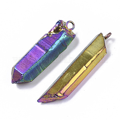 PVD Vacuum Plating Natural Quartz Crystal Pendants&nbsp;G-R461-07B