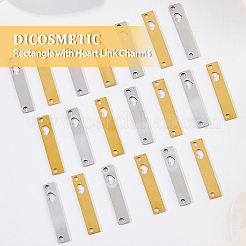20Pcs 2 Colors 201 Stainless Steel Pendants&nbsp;STAS-DC0014-09
