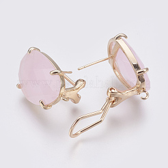 Faceted Glass Stud Earring Findings&nbsp;GLAA-F084-D10