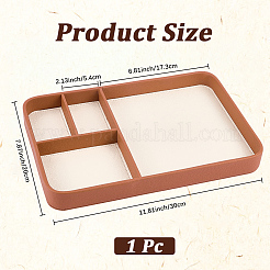 4 Grids Rectangle Density Board Covered with PU Leather Jewelry Plate&nbsp;ODIS-WH20003-10