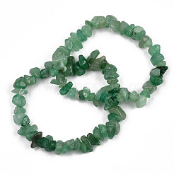 Natural Green Aventurine Chips Beaded Stretch Bracelet for Women&nbsp;PW-WG72437-03