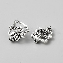 Flower Alloy & Glass Cardigan Clips&nbsp;AJEW-WH0314-876AS