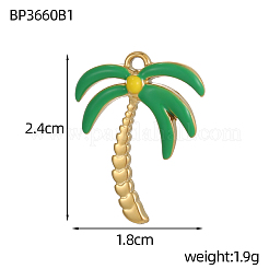 304 Stainless Steel with Green Enamel Pendants&nbsp;SA-OY001-85G