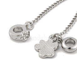 Rack Plating Paw Print Alloy Black Enamel European Safety Chains&nbsp;FIND-C055-05P-01