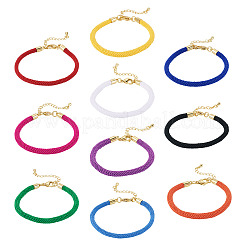 10Pcs 10 Colors Round Nylon Milan Cord Bracelet Making&nbsp;BJEW-TA0001-25