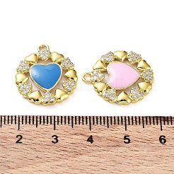 Brass Micro Pave Clear Cubic Zirconia Pendants&nbsp;KK-F871-02G