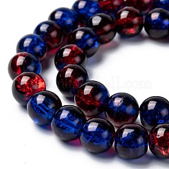 Spray Painted Crackle Glass Beads Strands&nbsp;CCG-Q002-8mm-12