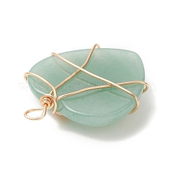 Natural Green Aventurine Copper Wire Wrapped Pendants&nbsp;PALLOY-JF02042-02