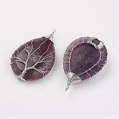 Natural Amethyst Big Pendants&nbsp;G-G956-A02-FF