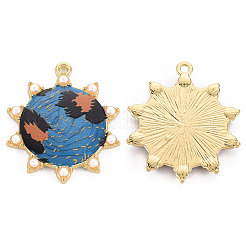 Rack Plating Printed Alloy Pendants&nbsp;LS-ENAM-Q445-010B-NR