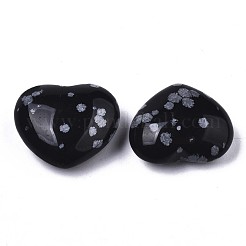Natural Snowflake Obsidian Heart Love Stone&nbsp;X-G-N0326-56A