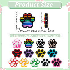 26Pcs 13 Colors Food Grade Eco-Friendly Silicone Focal Beads&nbsp;SIL-ME0001-02
